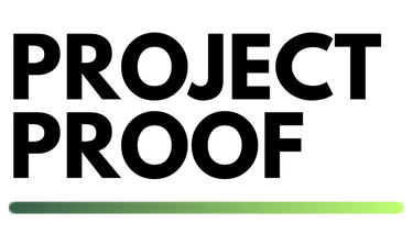 Een hand houdt een smartphone vast waarop een ProjectProof onderzoek te zien is. Op het scherm verschijnt de vraag: "Welke chocoladeverpakking spreekt je het meest aan?" met twee kleurrijke verpakkingen (A en B) als keuzeopties en een verzendknop eronder.